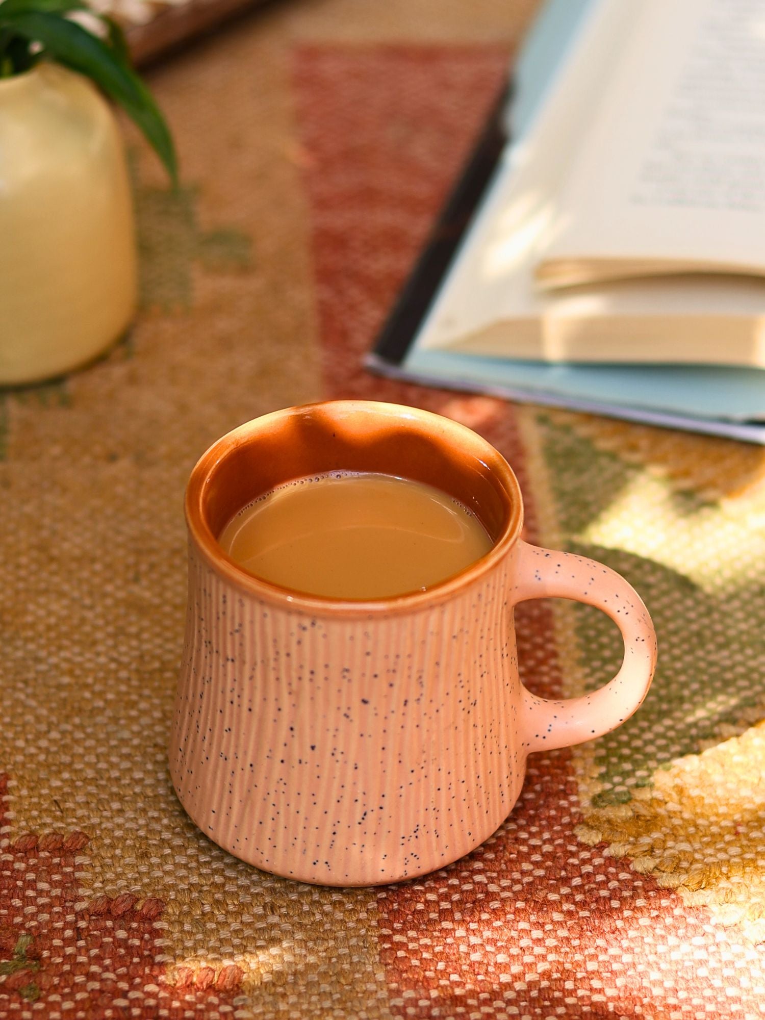 handmade Peach etching Chai cup