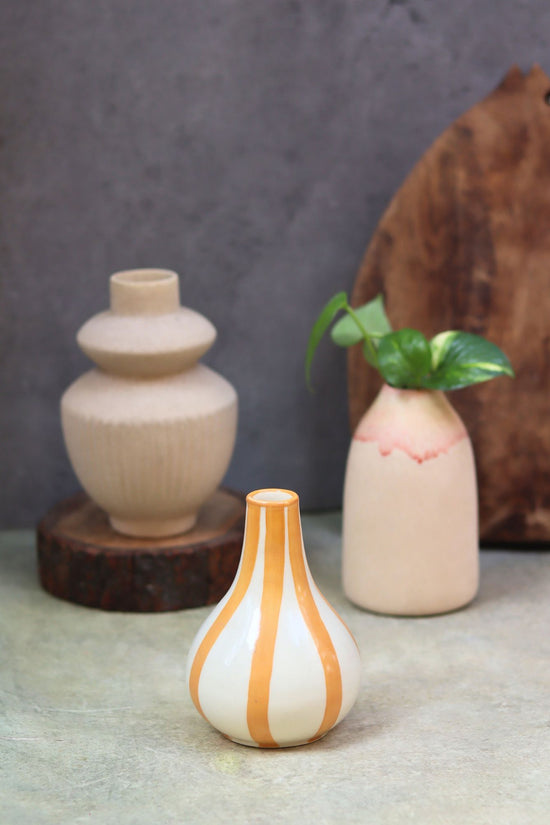Handmade Set of 3 - Modern Ivory Vases combo