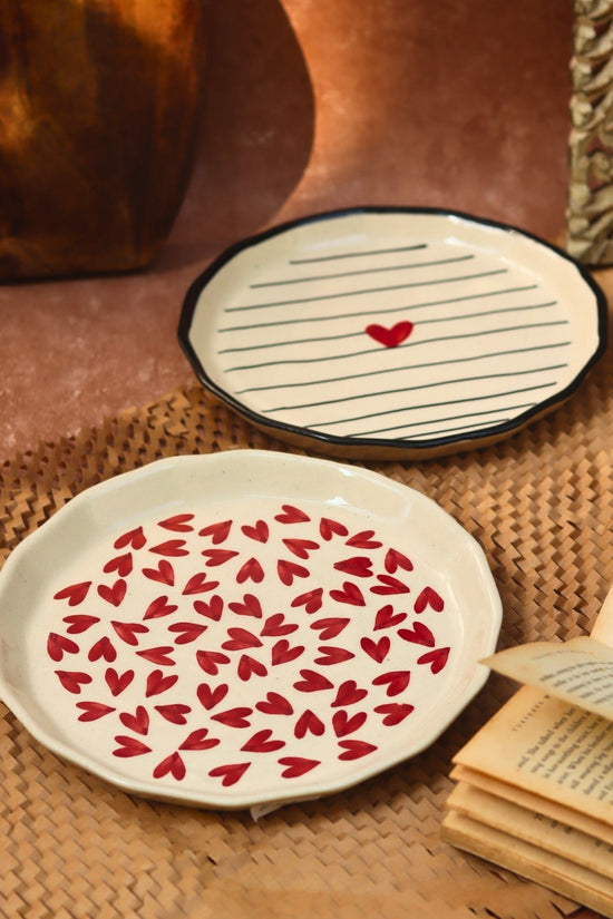 Striped Heart & All Heart Snack plate combo with premium quality material