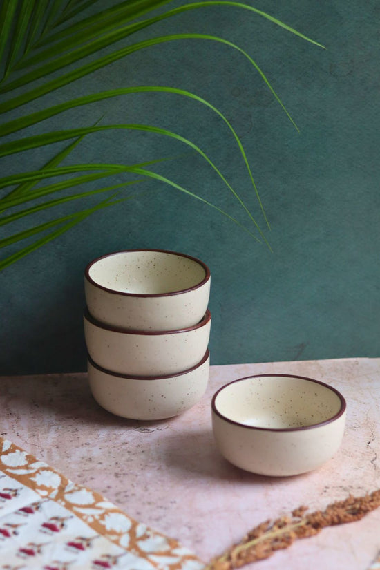 Handmade Set of 4 - Ivory Bliss Katori