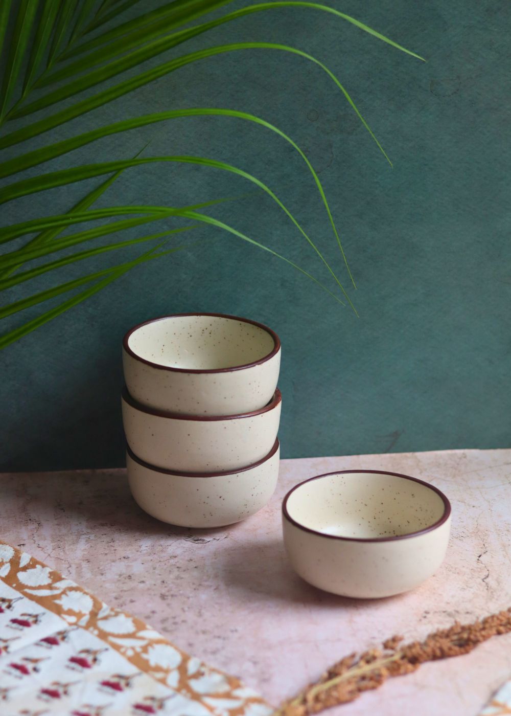 Handmade Set of 4 - Ivory Bliss Katori