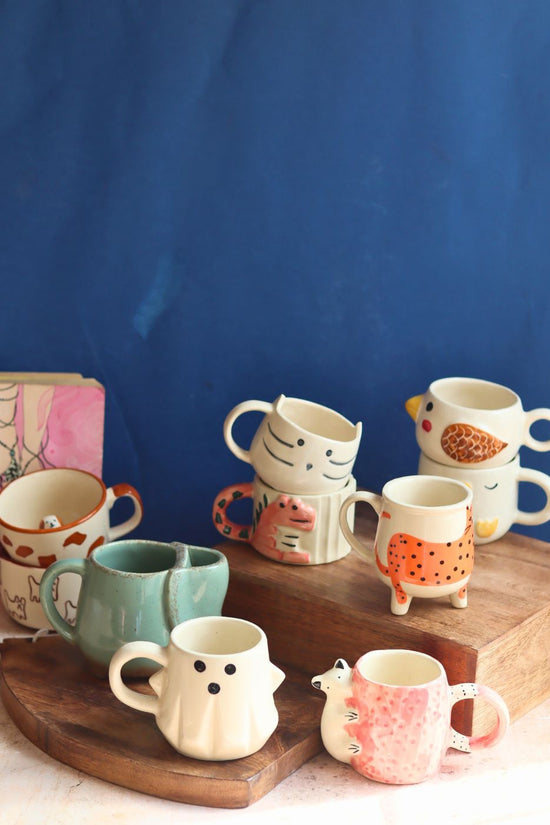 Handmade Set of 10 Mystic Animal Mugs (for the price of 7) 