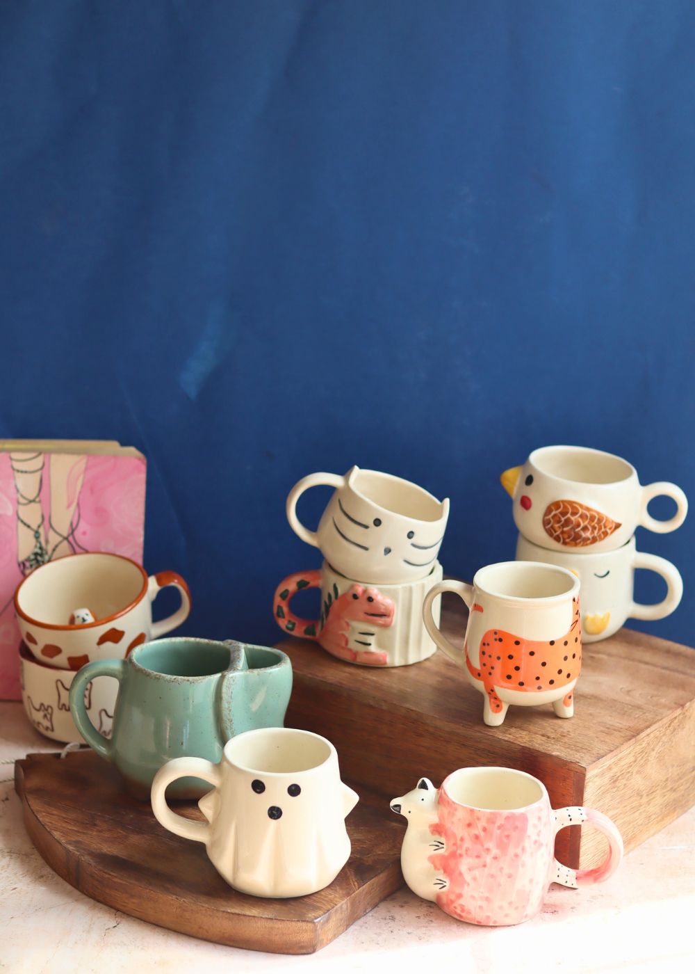 Handmade Set of 10 Mystic Animal Mugs (for the price of 7) 
