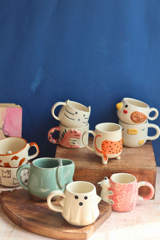 Set of 10 Mystic Animal Mugs (for the price of 7) made by ceramic