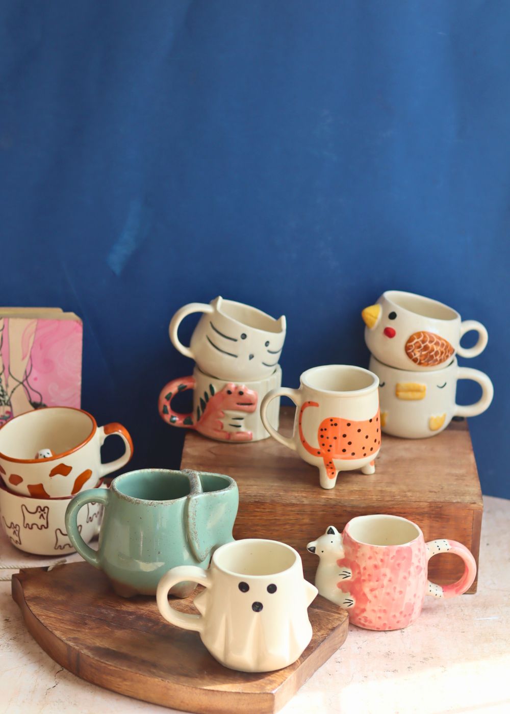 Set of 10 Mystic Animal Mugs (for the price of 7) made by ceramic