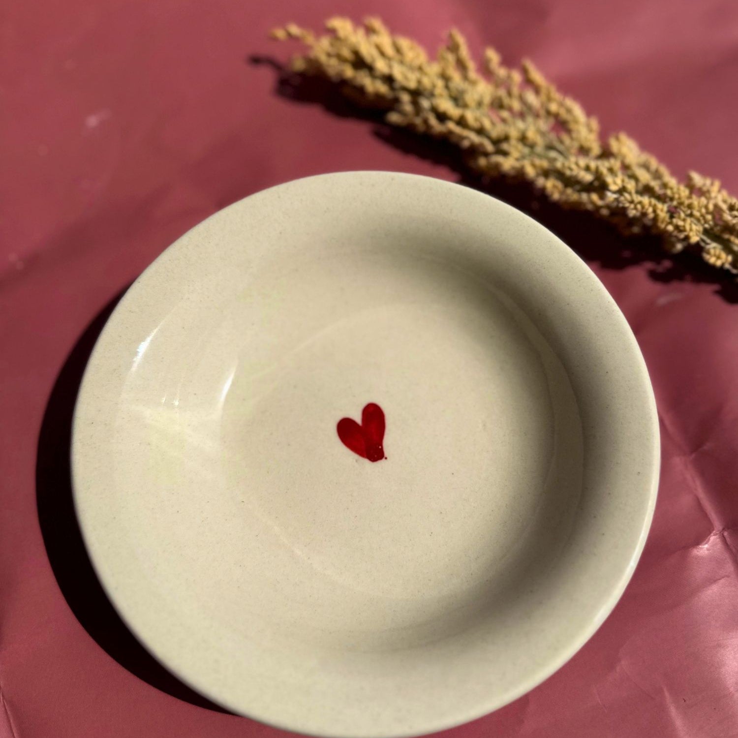 handmade Heart Pasta Plate