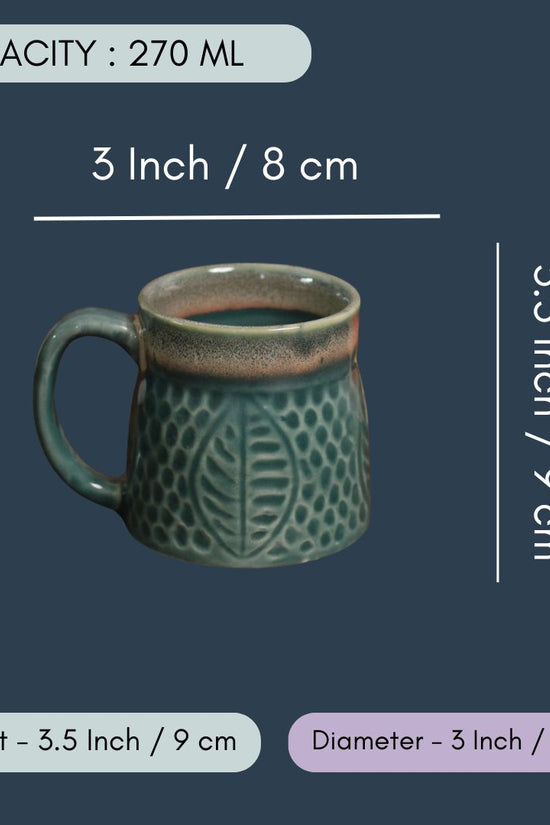 Teal Green Leaf Coffee Mug