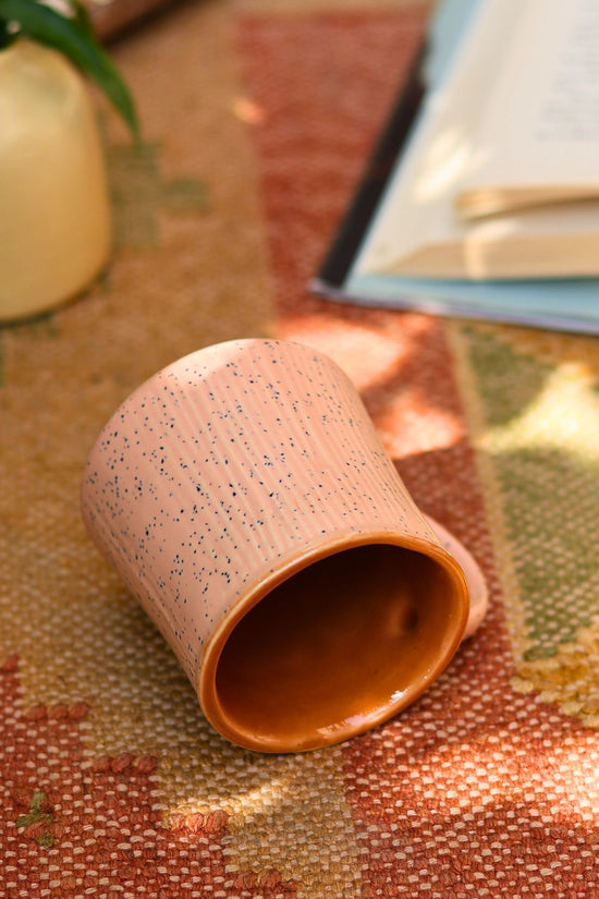 Peach etching Chai cup handmade in India