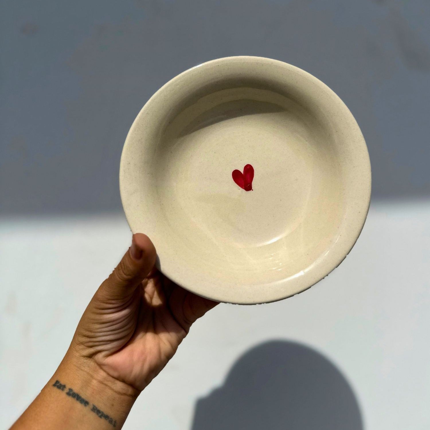 Heart Pasta Plate made by ceramic