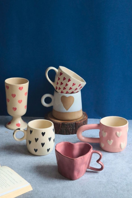 Handmade Set of 6 Love Brew Mugs (for the price of 5)