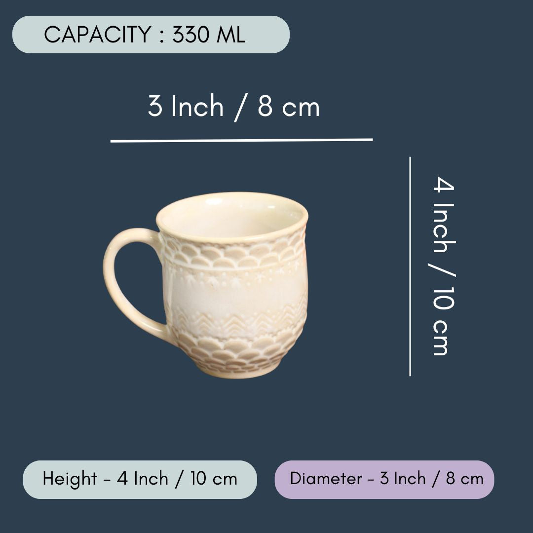 Pearl White Textured Coffee Mug