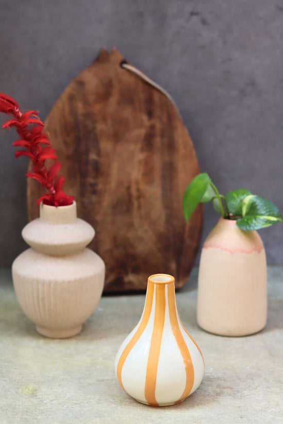 Set of 3 - Modern Ivory Vases combo with premium quality material