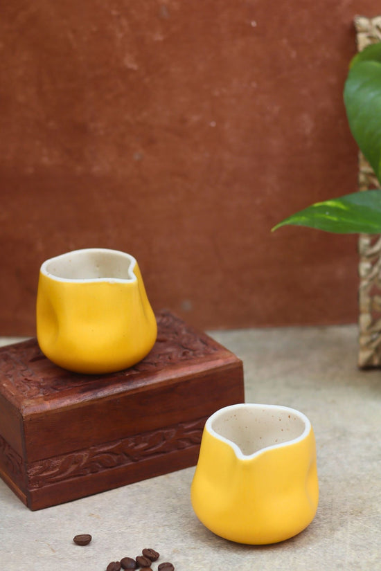 Milk Pourer - Yellow handmade in India