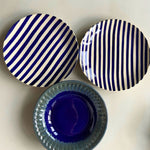 Set of 3 - Blue Plates made by ceramic