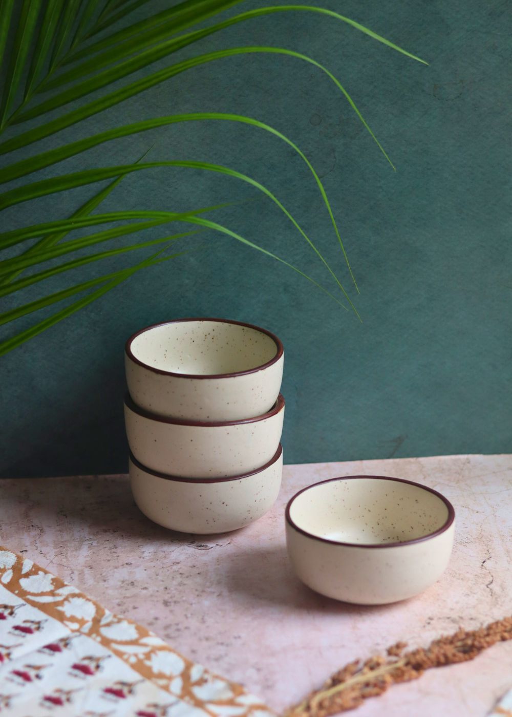 Set of 4 - Ivory Bliss Katori handmade in india