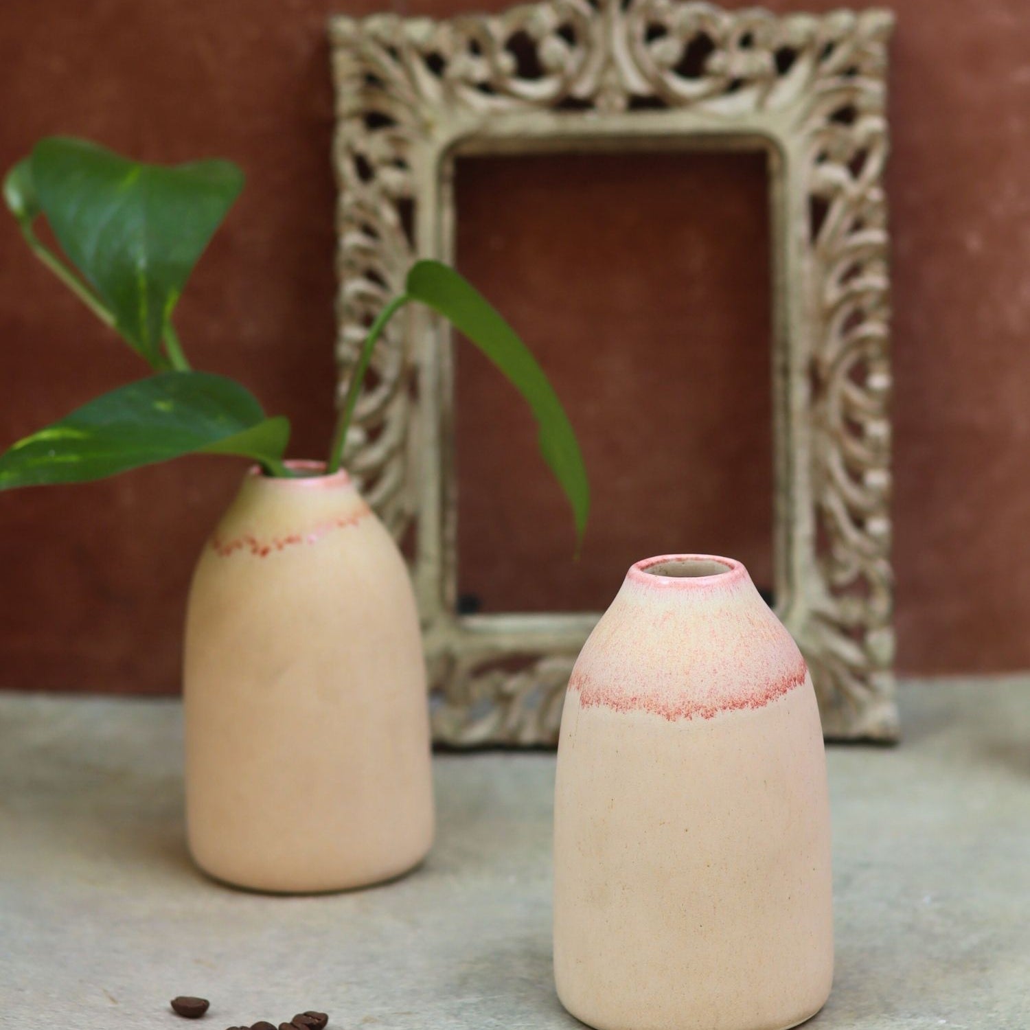 handmade Shaded Cream Bud Vase