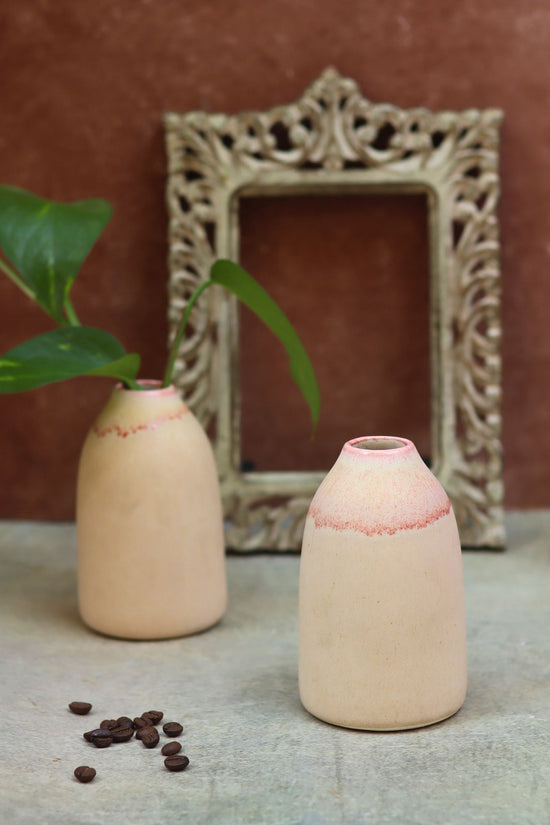 handmade Shaded Cream Bud Vase