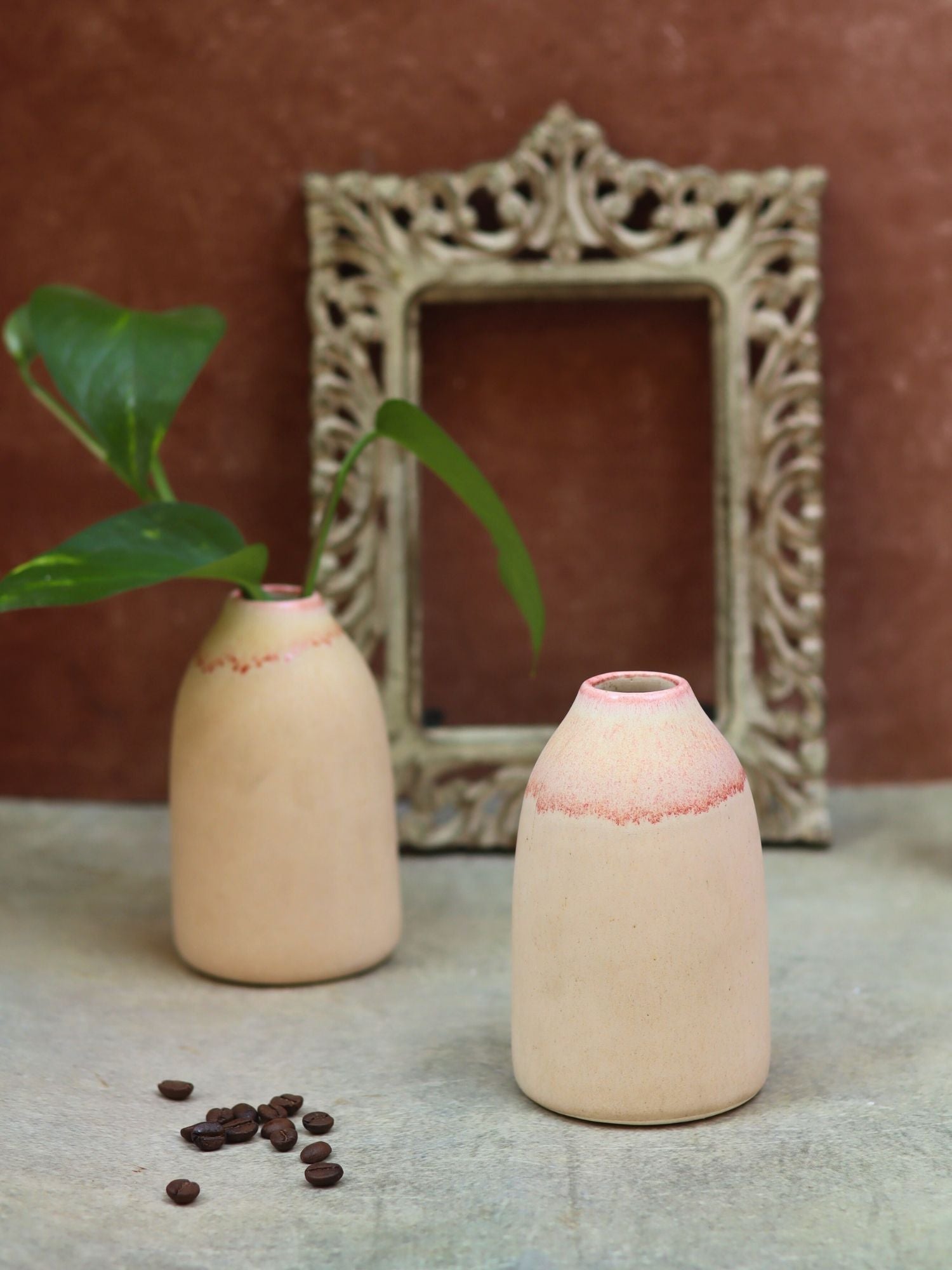 handmade Shaded Cream Bud Vase