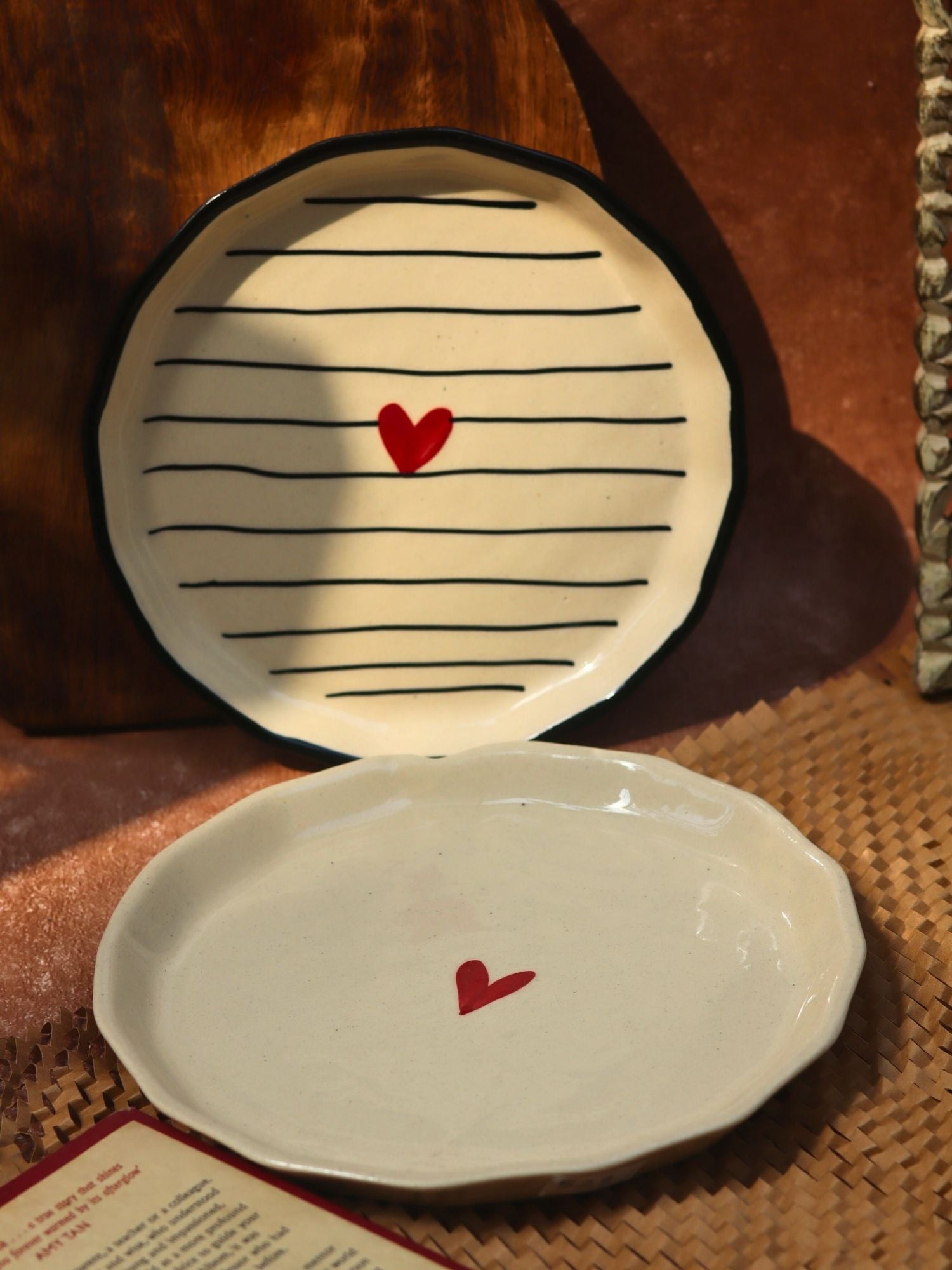 Heart & Striped Heart snack plate combo with premium quality material