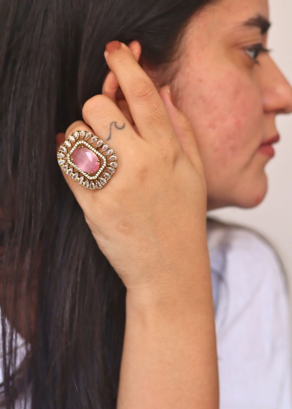 Waterproof Pink Aurora Ring