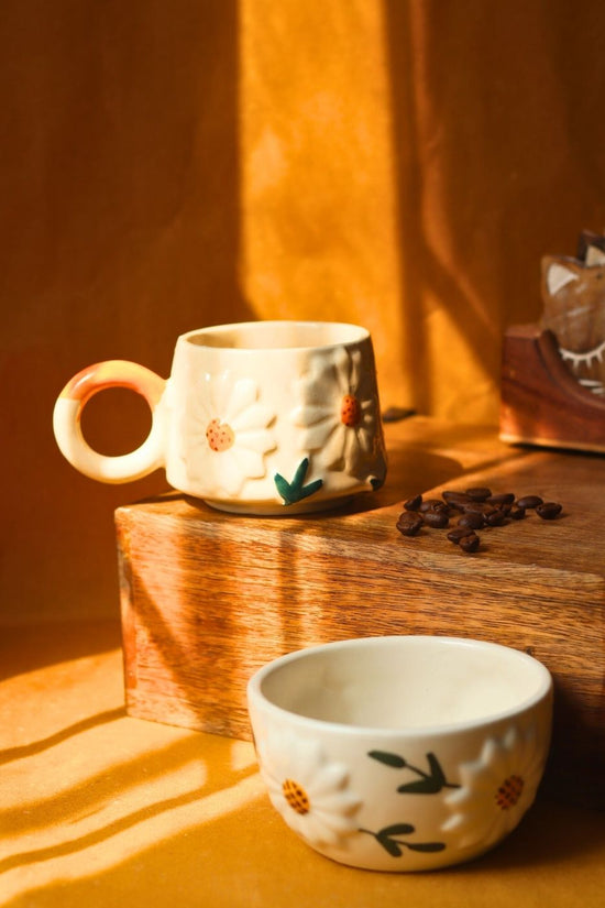 Set of 2 - Daisy Bloom Mug & Bowl Set with premium quality material