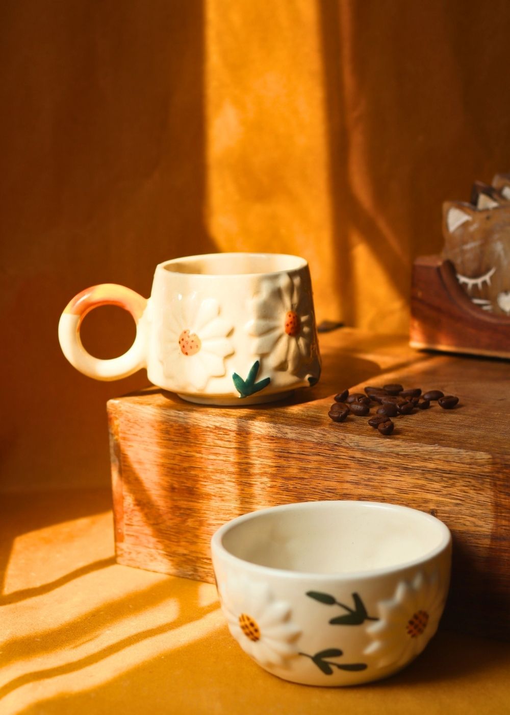 Set of 2 - Daisy Bloom Mug & Bowl Set with premium quality material
