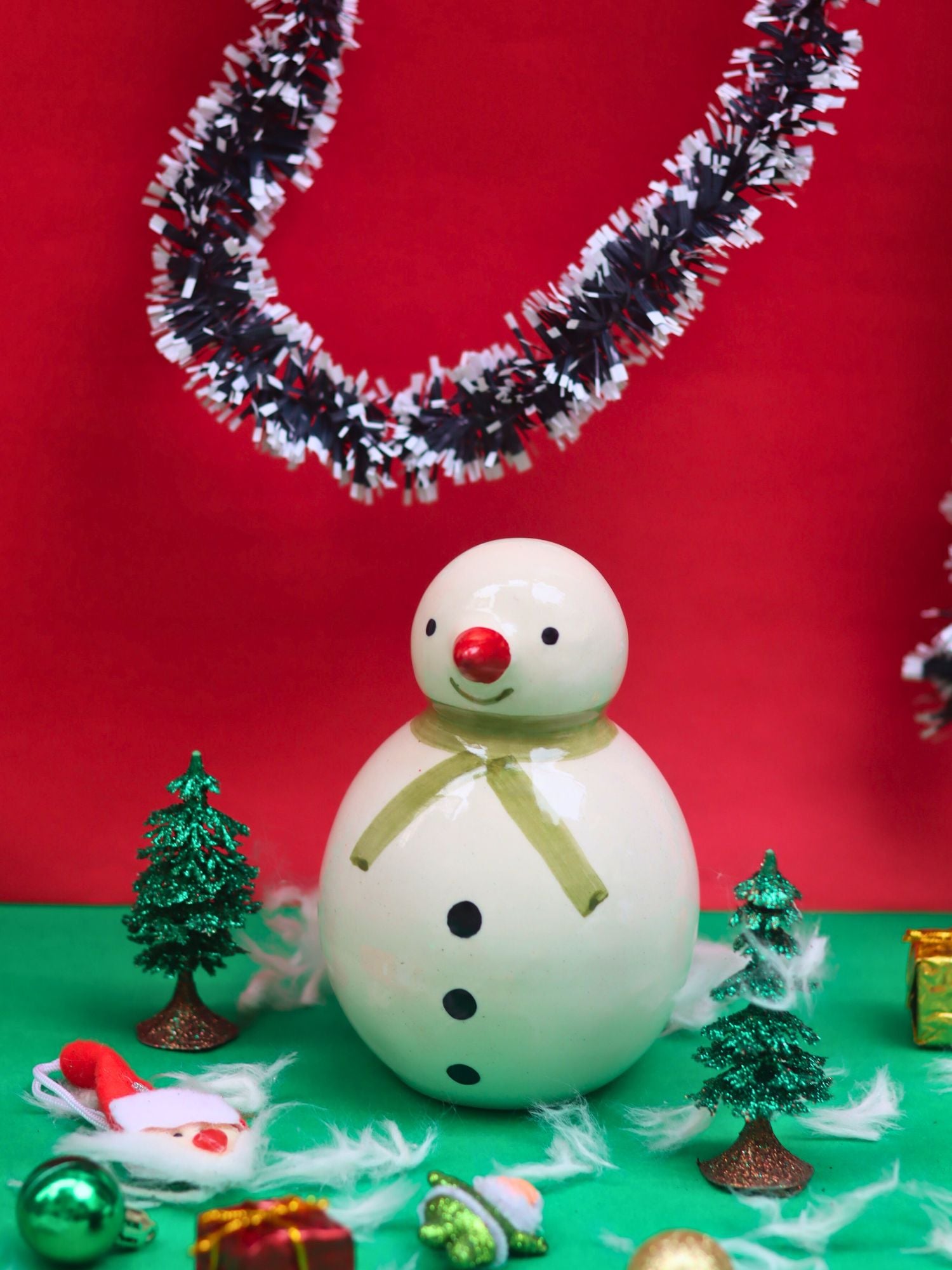 The Christmas Snowman made by ceramic