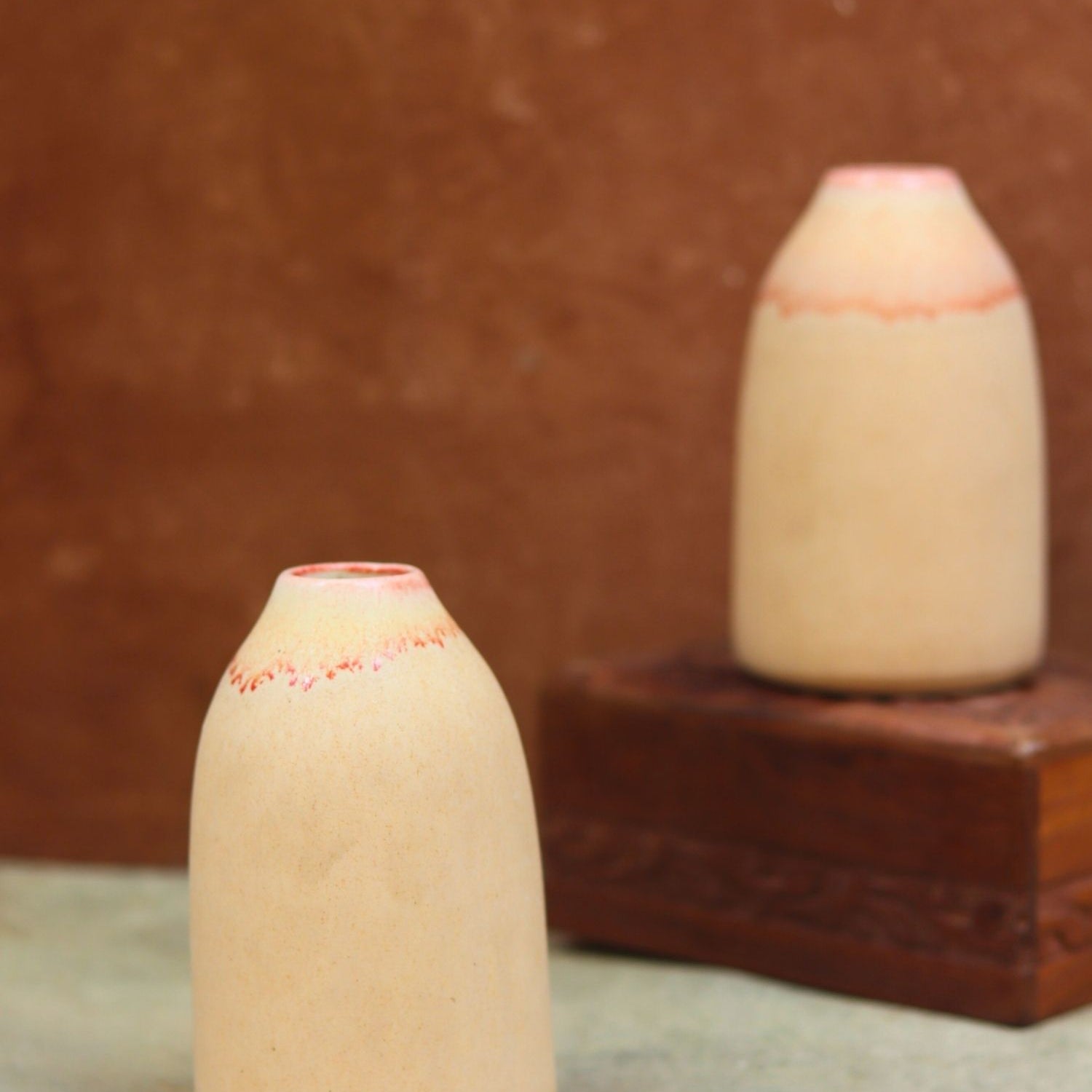 Shaded Cream Bud Vase made by ceramic