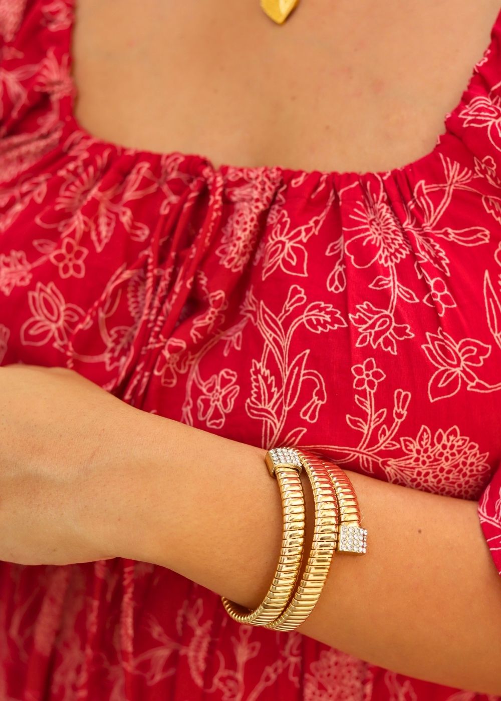 handmade Chunky Gold Adjustable Bracelet