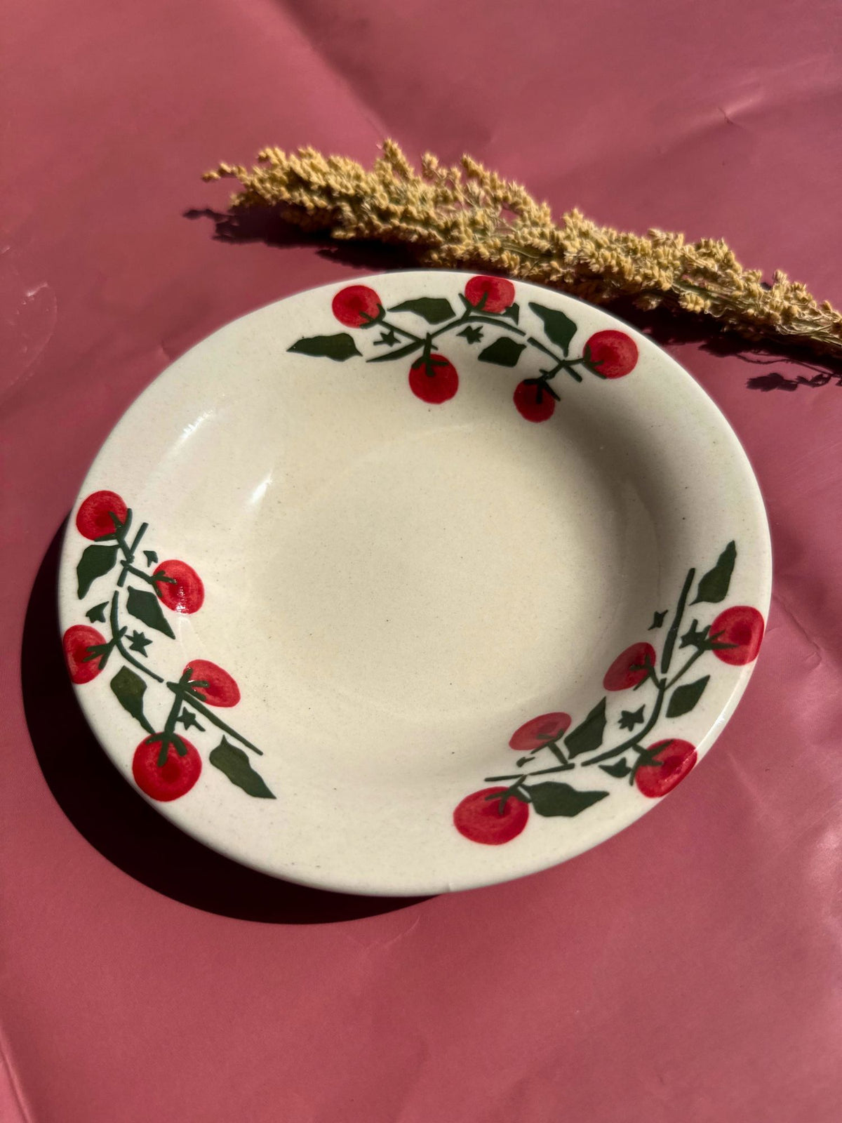 Handmade Cherry Field Pasta Plate
