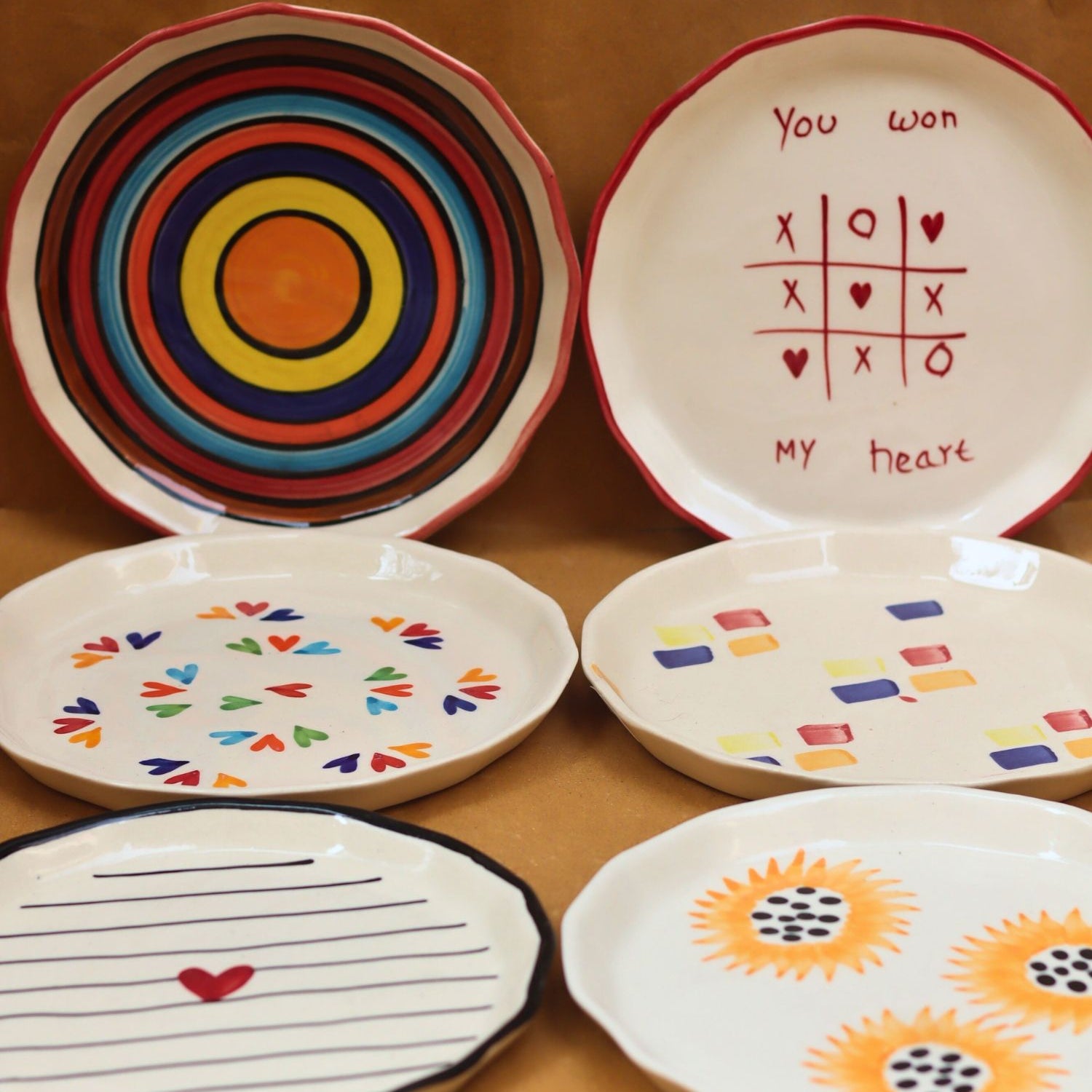 Set of 6 Little Bites snack Plates (for the price of 5) made by ceramic