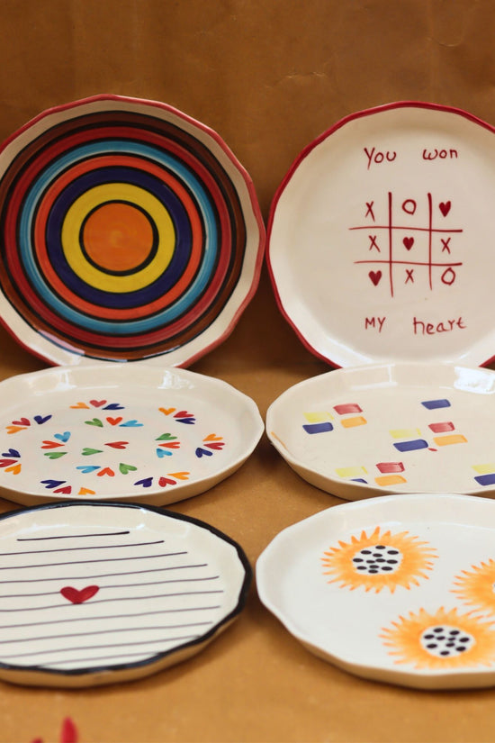 Set of 6 Little Bites snack Plates (for the price of 5) made by ceramic