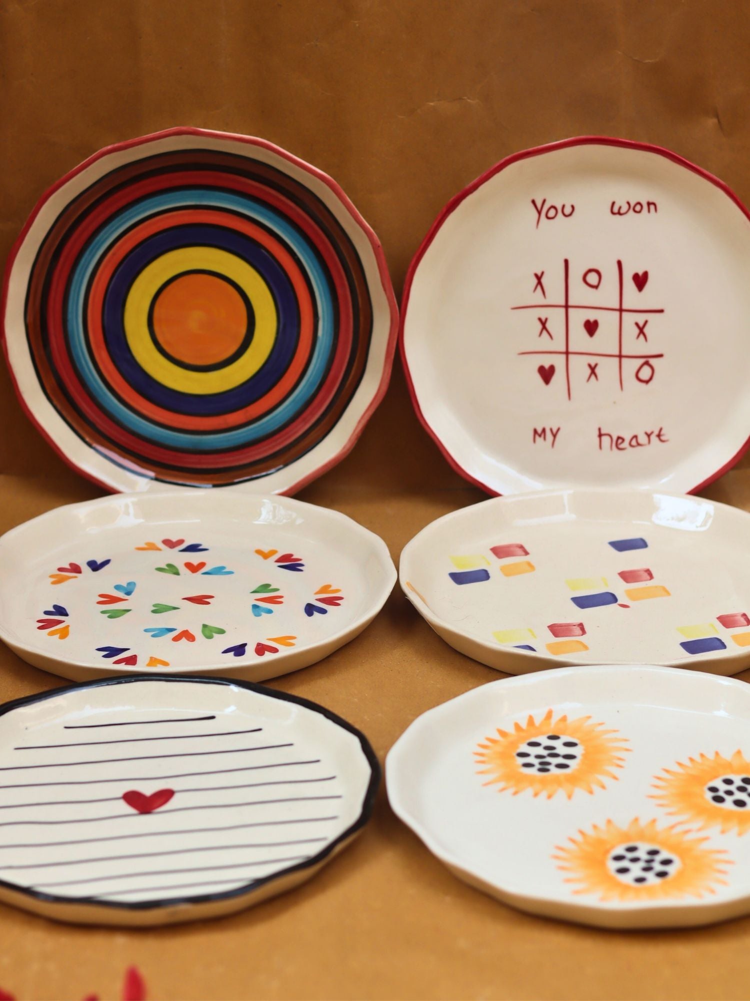 Set of 6 Little Bites snack Plates (for the price of 5) made by ceramic