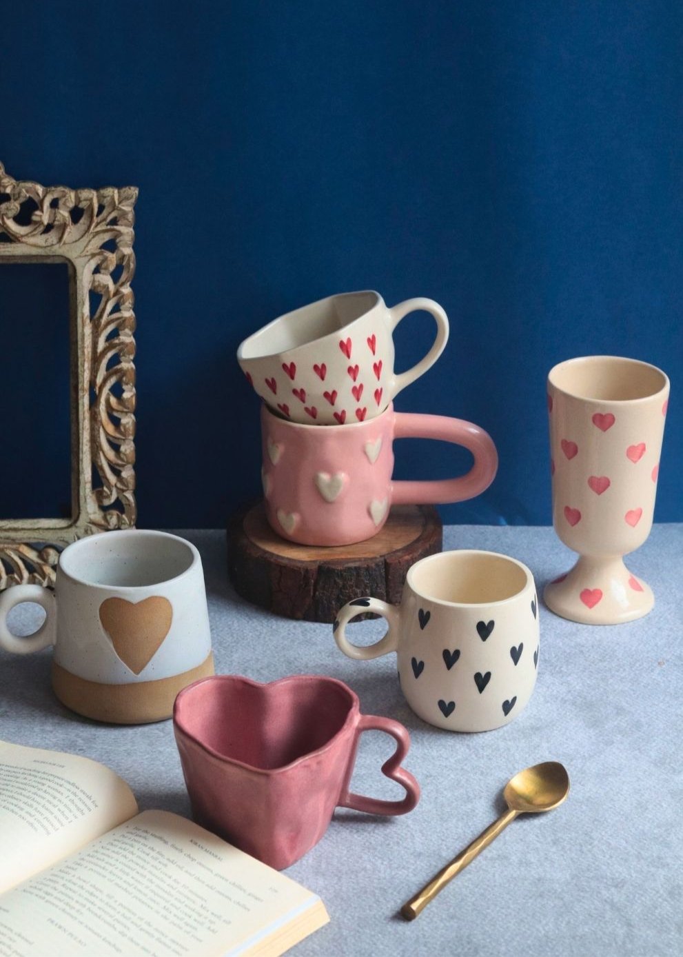 Set of 6 Love Brew Mugs (for the price of 5) handmade in india