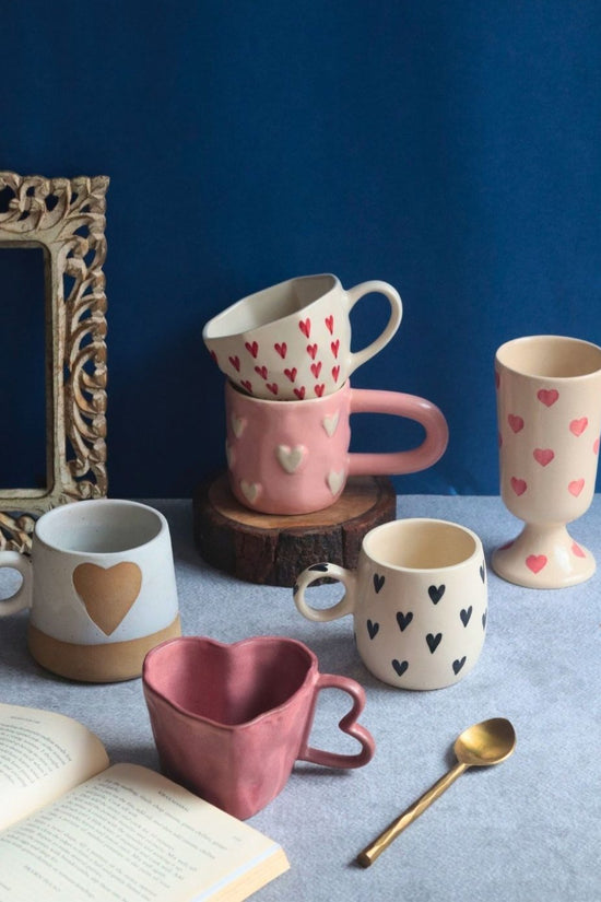 Set of 6 Love Brew Mugs (for the price of 5) handmade in india