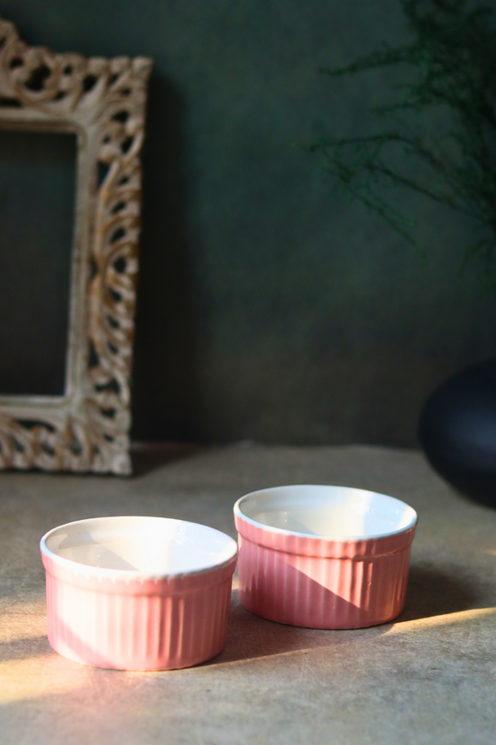 Blush Pink & White Ramekins