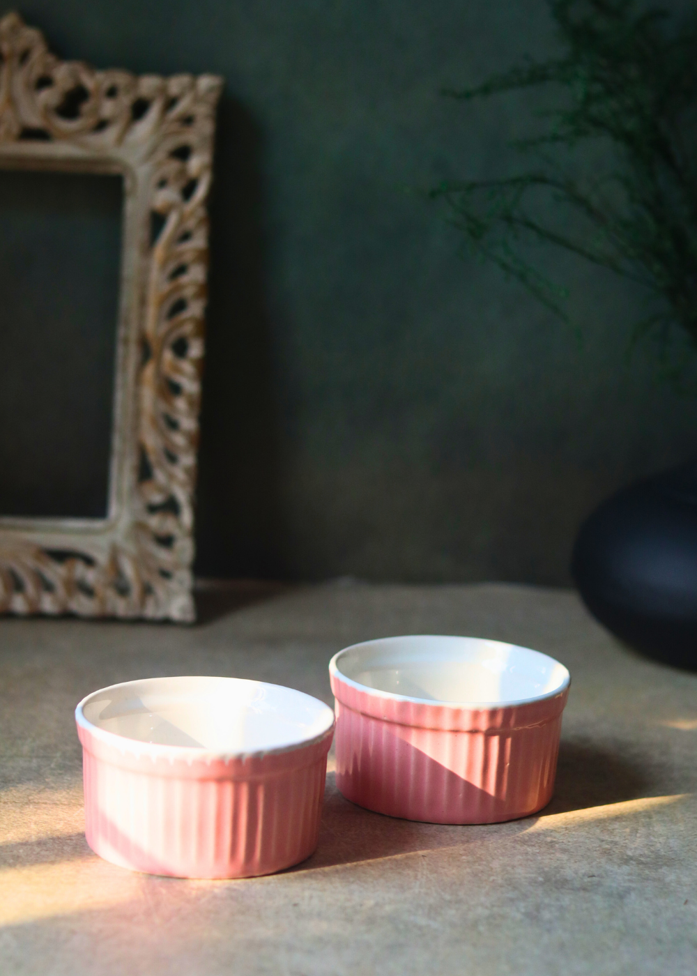 Blush Pink & White Ramekins