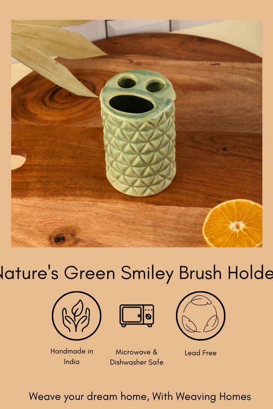 Smiley brush holder ceramic 