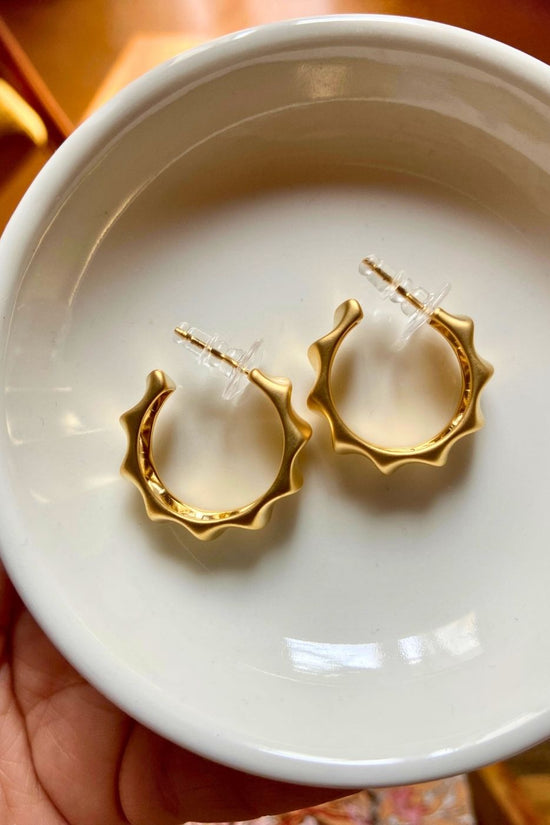 Anti tarnish Rollin' Gold Matte Hoops