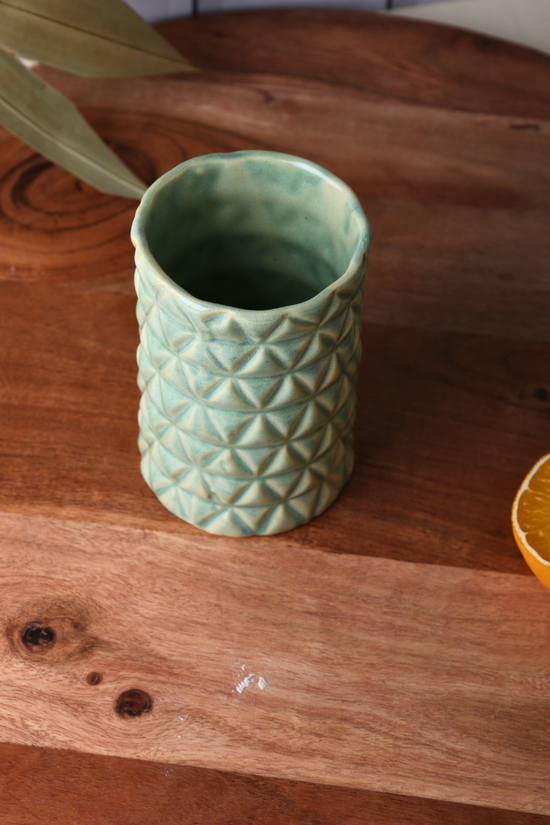 Handmade ceramic brush holder 