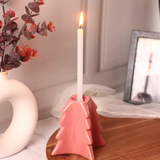 handmade pink christmas tree candle stand 