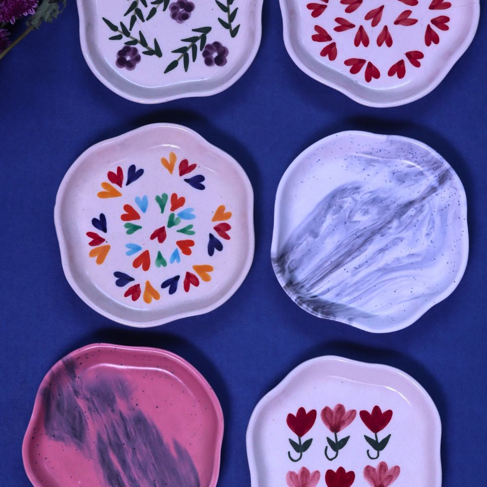 handmade Set of 6 Best Handmade Dessert Plates (for the price of 5)