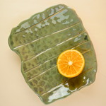 pistachio stoneware green platter handmade in india 
