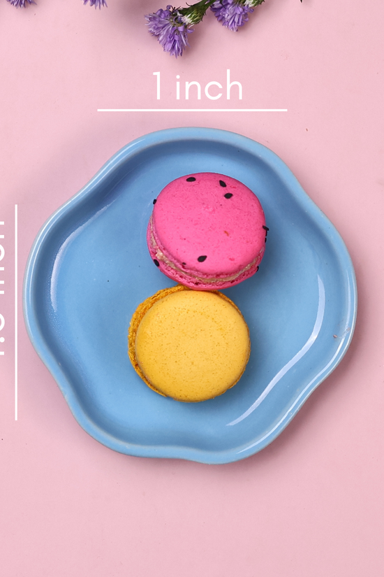 Ocean blue dessert plate height & breadth 