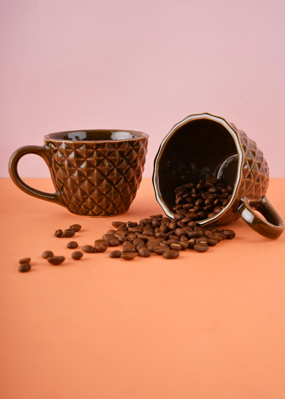 brown diamond mug with premium material
