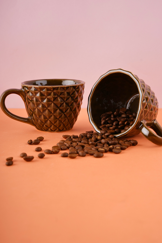 brown diamond mug with premium material