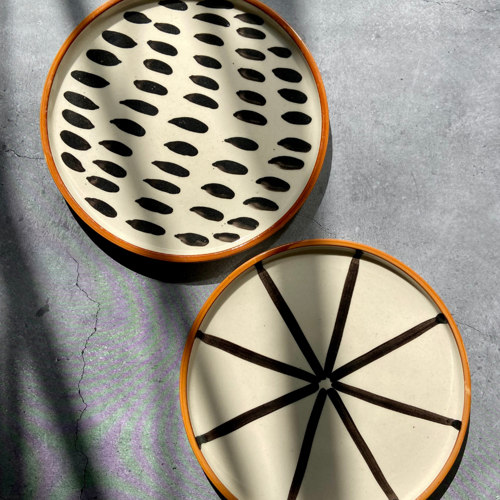 Striped & Wheel - Platter made by ceramic