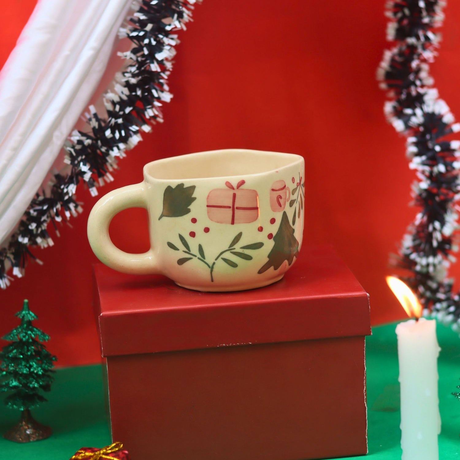 handmade Cozy Christmas Mug in a Gift Box