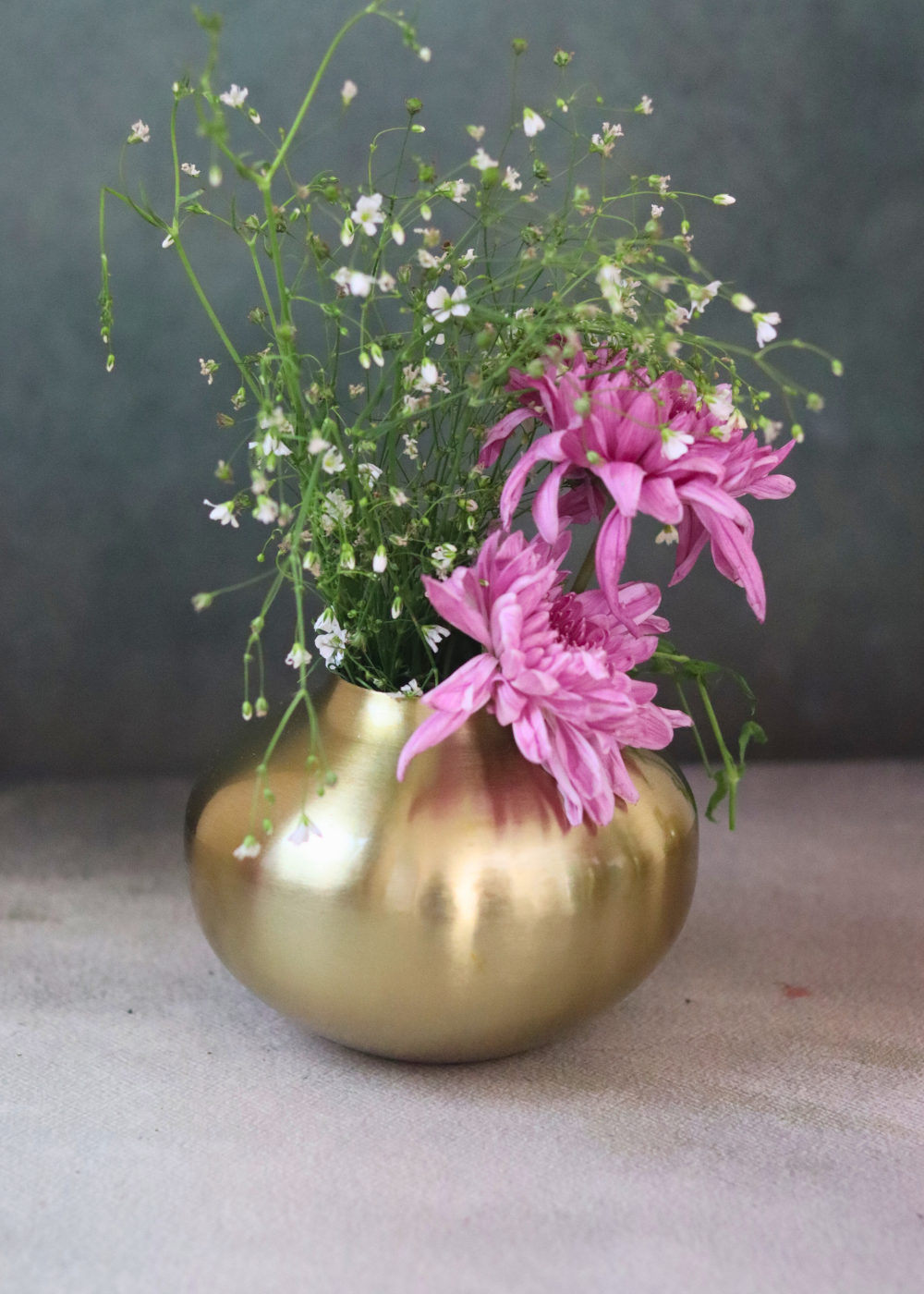 Handmade flower vase with flowers