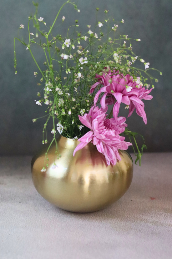 Handmade flower vase with flowers